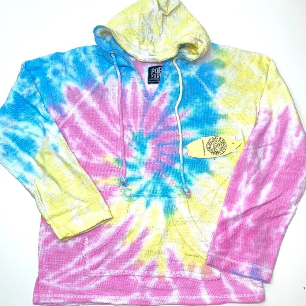 🔥POP SURF hoodie sweater  tie-dye sz Large  New